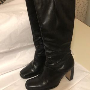 Tall Black Leather Boots
